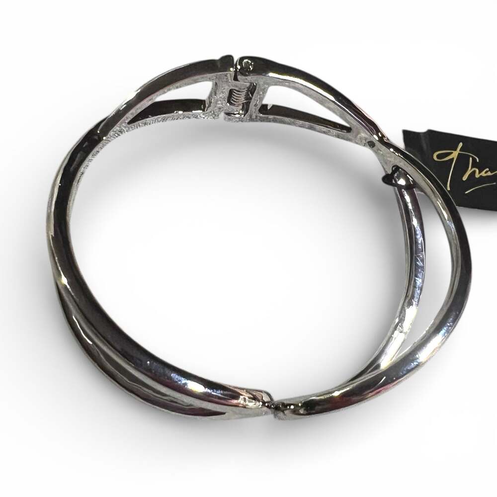 THALIA SODI Chrome Clamp Bracelet NWT   Minimalist Glam Festival